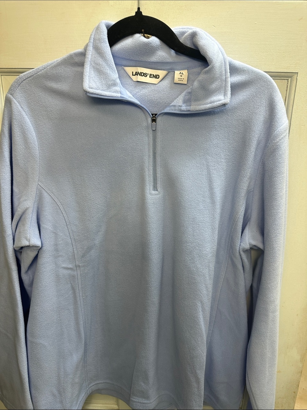 NWT Lands’ End Women’s Light Blue Quarter-Zip Fleece Pullover